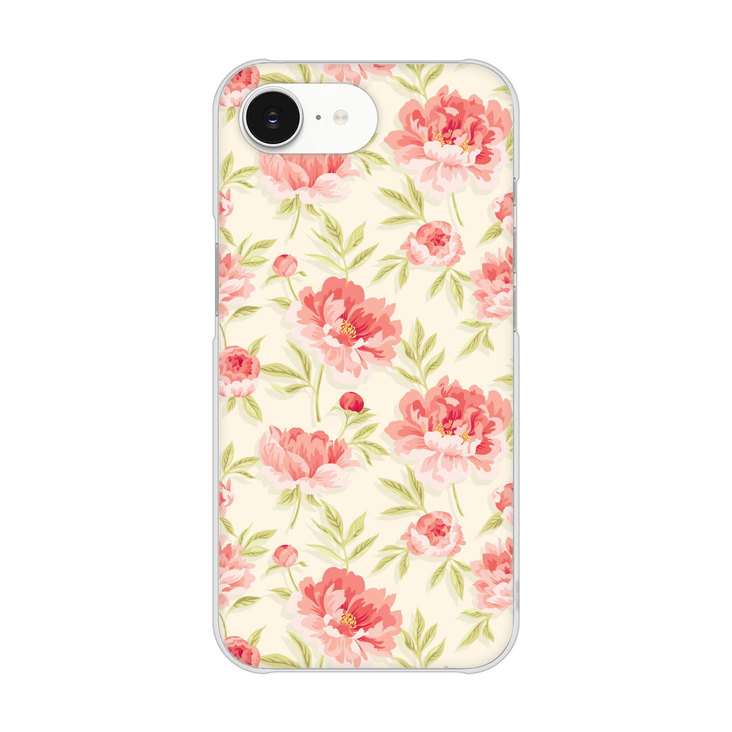 iPhone16e 高画質仕上げ 背面印刷 ハードケース北欧の小花