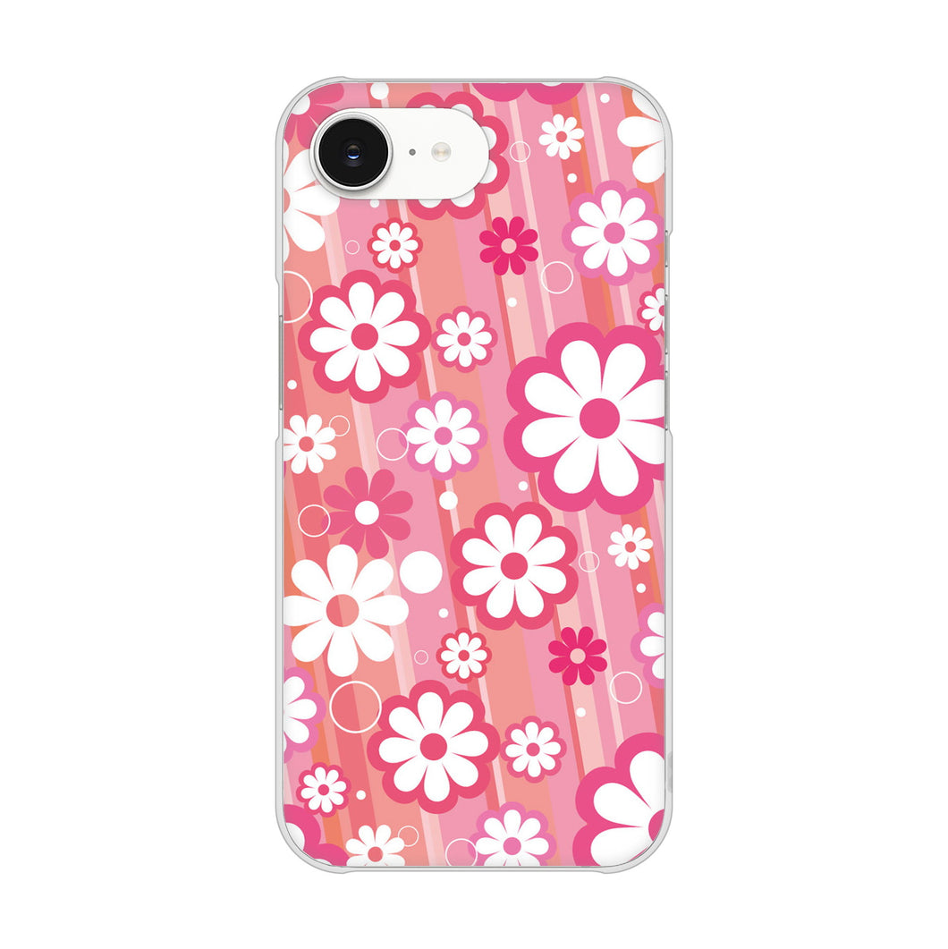 iPhone16e 高画質仕上げ 背面印刷 ハードケース 【751 マーガレット(ピンク系)】