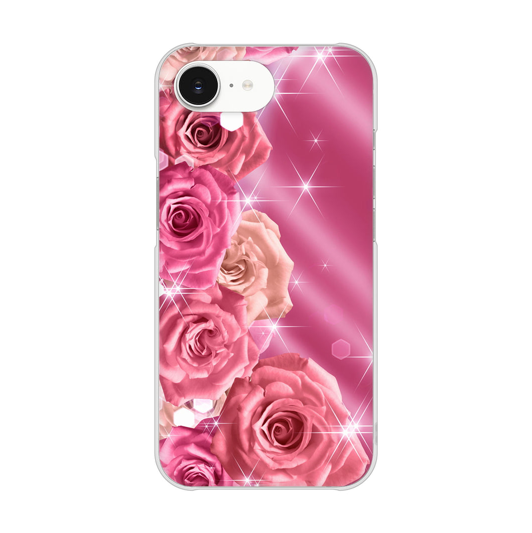 iPhone16e 高画質仕上げ 背面印刷 ハードケース 【1182 ピンクの薔薇に誘われて】