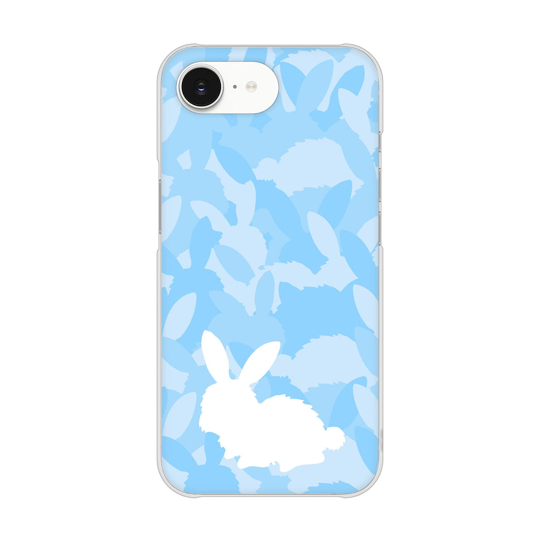 iPhone16e 高画質仕上げ 背面印刷 ハードケースむかいあぐる うさぎ迷彩風