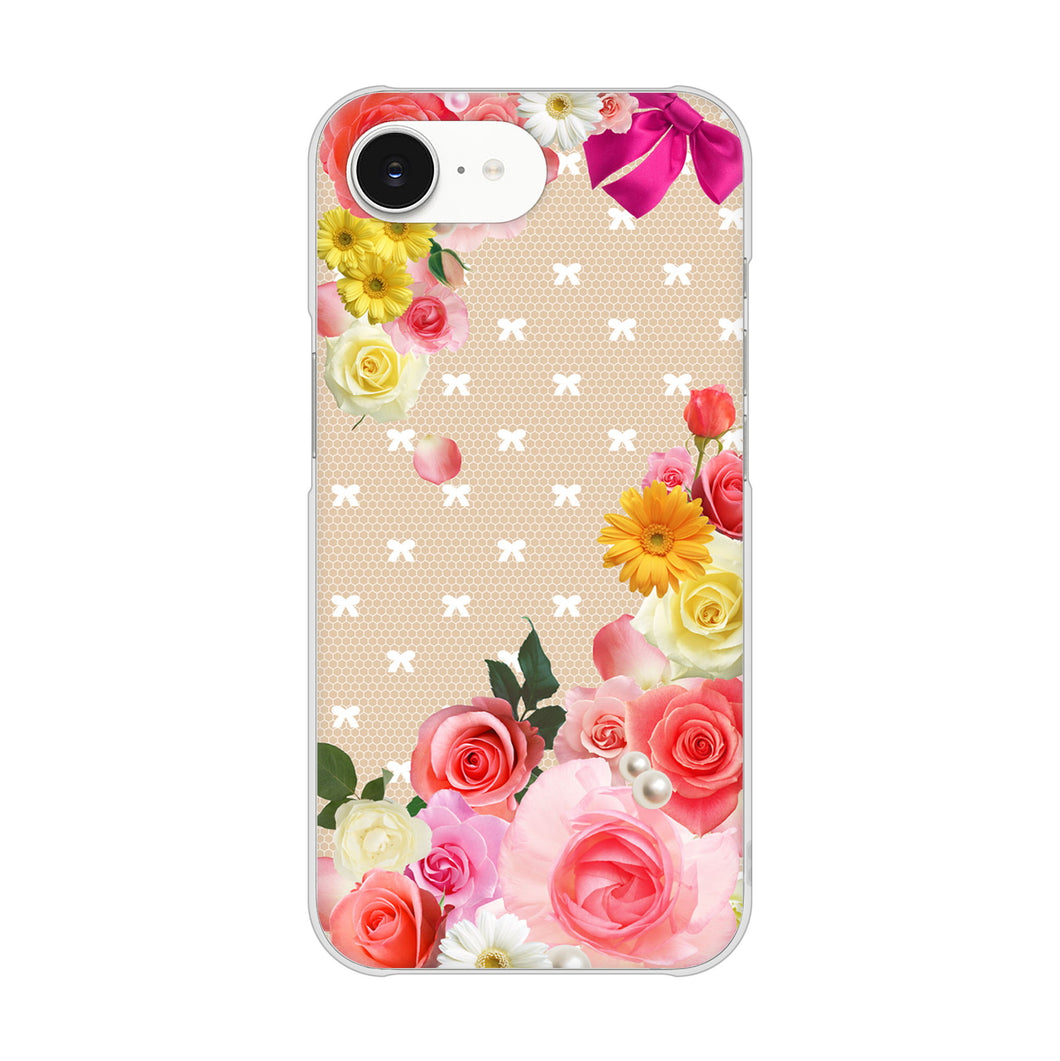 iPhone16e 高画質仕上げ 背面印刷 ハードケースロマンチックなバラ