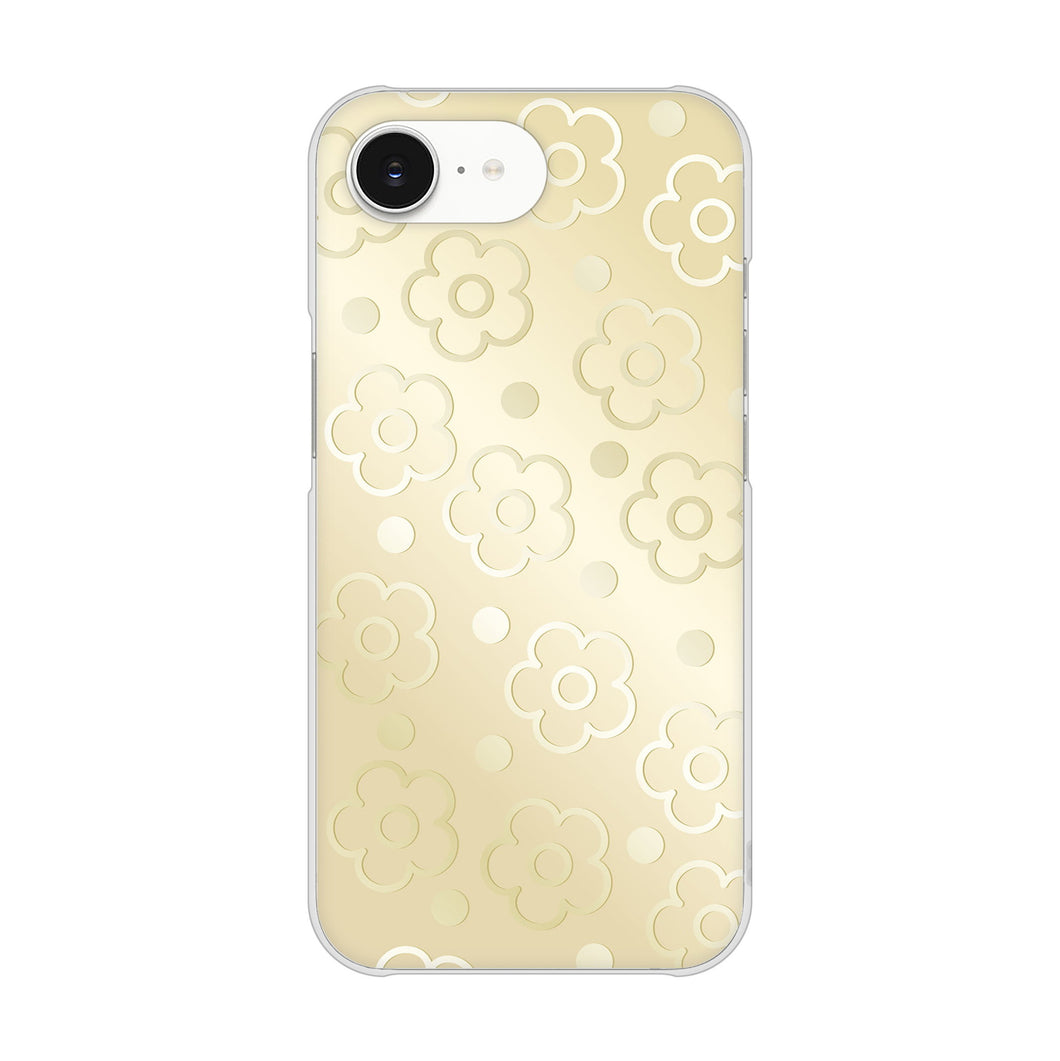 iPhone16e 高画質仕上げ 背面印刷 ハードケースエンボス風デイジーシンプル