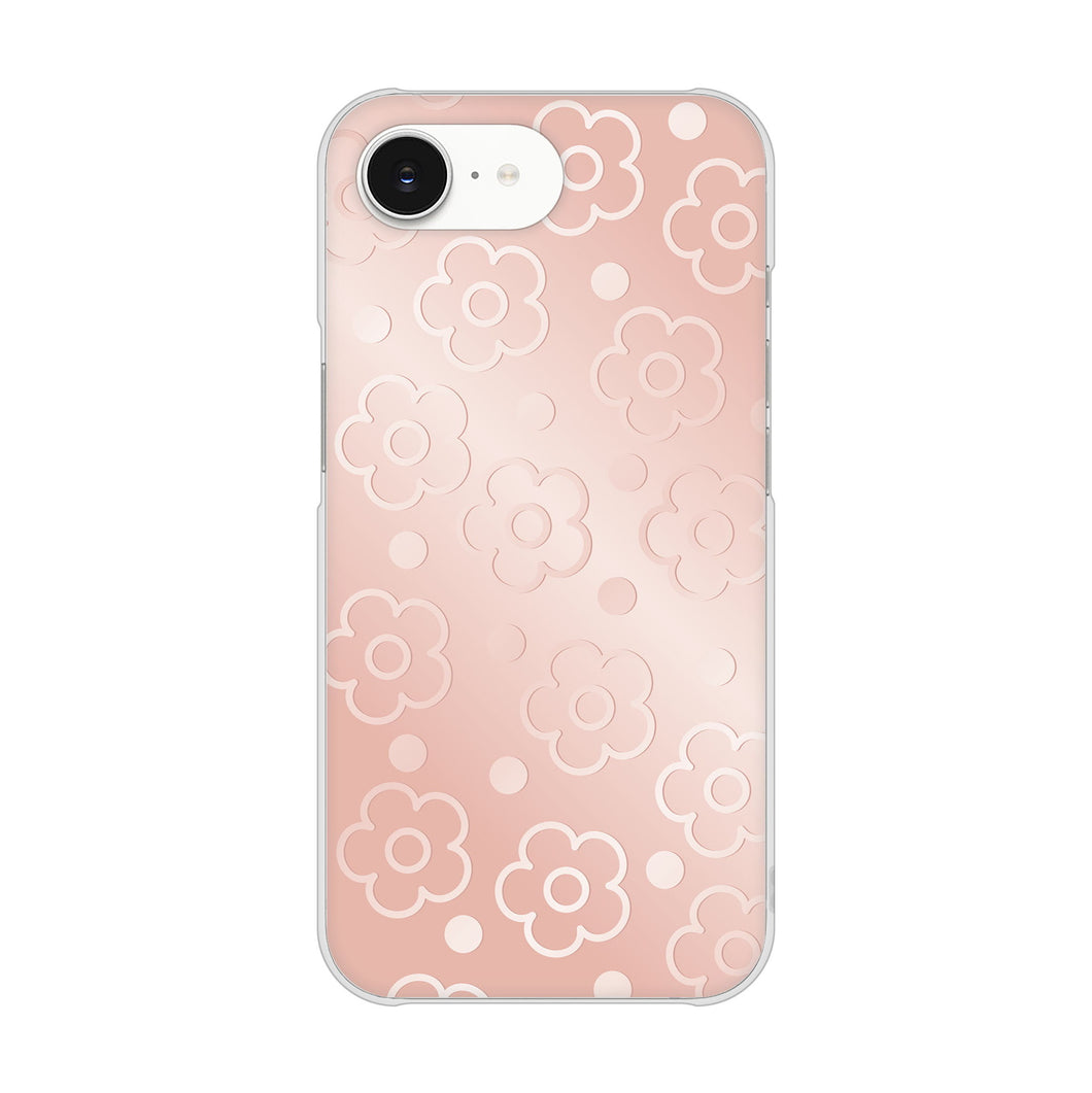 iPhone16e 高画質仕上げ 背面印刷 ハードケースエンボス風デイジーシンプル