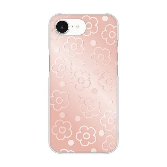 iPhone16e 高画質仕上げ 背面印刷 ハードケースエンボス風デイジーシンプル