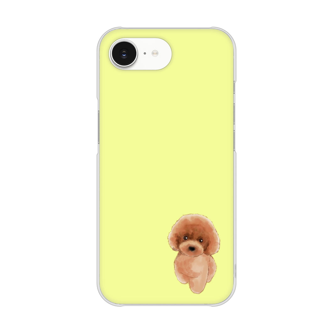 iPhone16e 高画質仕上げ 背面印刷 ハードケーストイプードルレッド