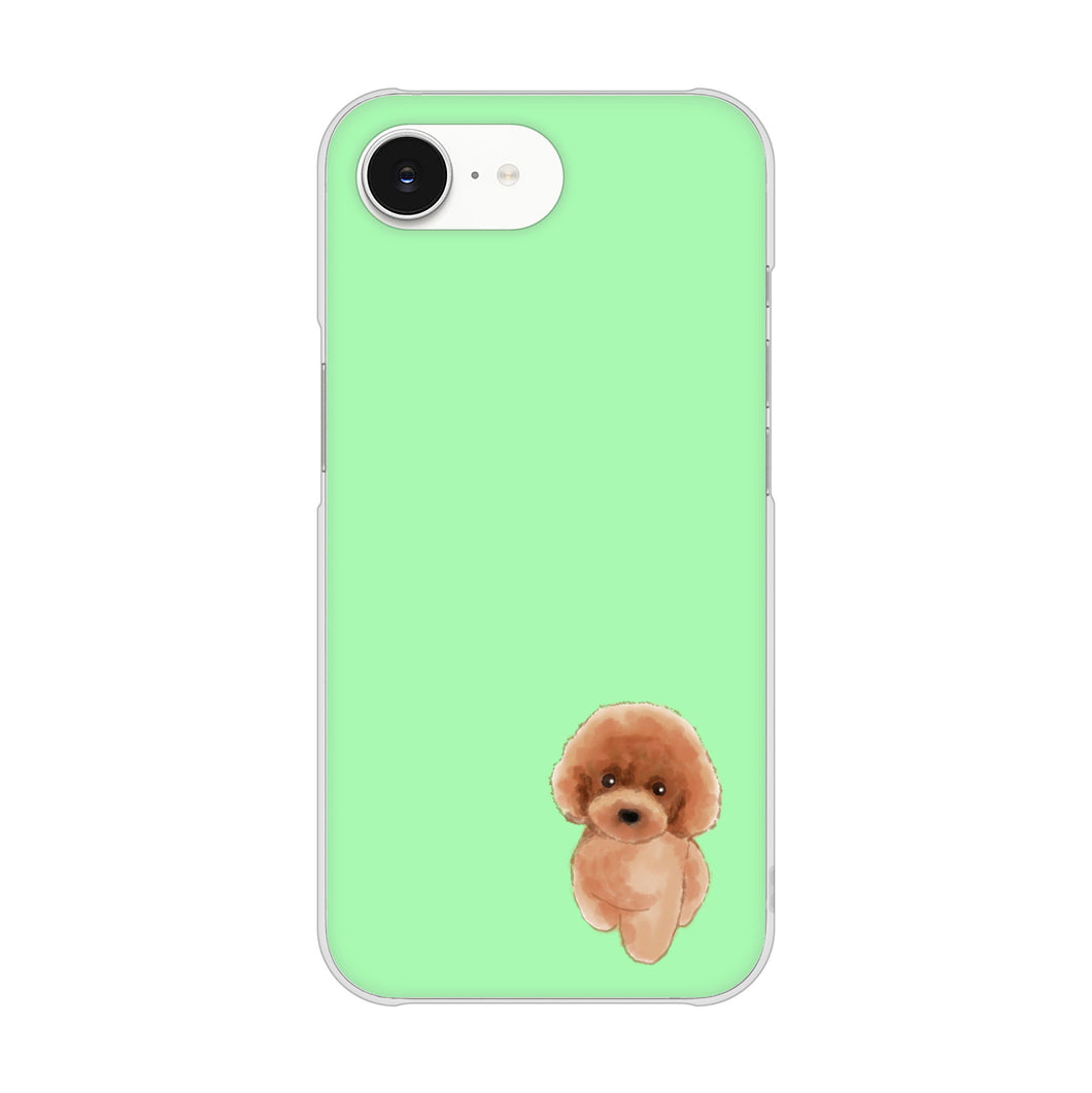 iPhone16e 高画質仕上げ 背面印刷 ハードケーストイプードルレッド