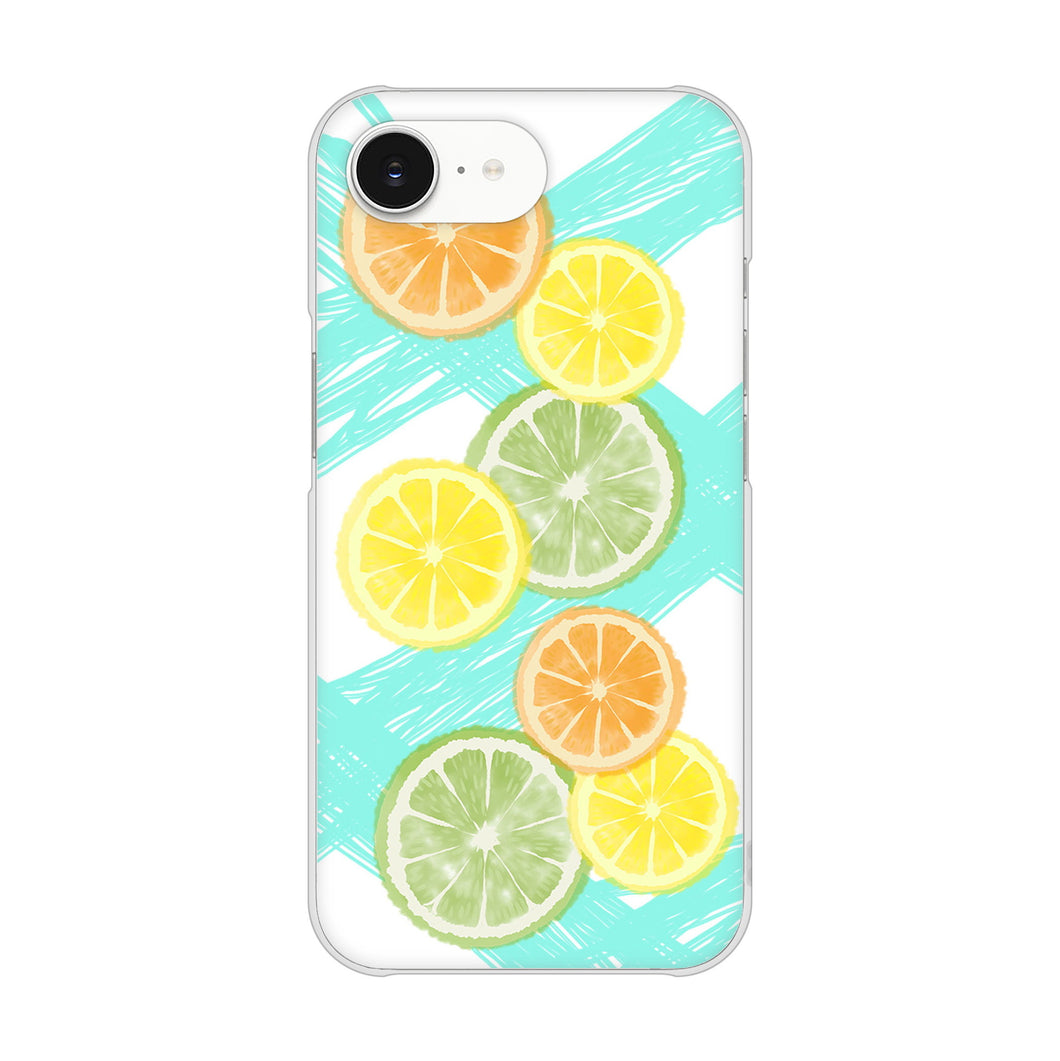 iPhone16e 高画質仕上げ 背面印刷 ハードケース 【YJ183 オレンジライム】