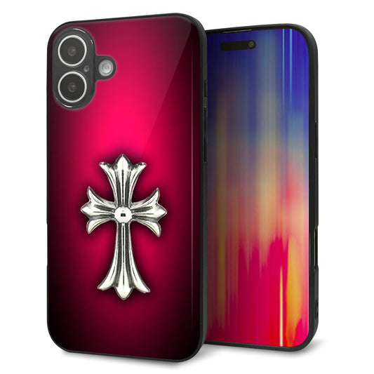 iPhone16 Plus 強化ガラス&TPUスマホケース ガラプリ【249 クロスレッド】