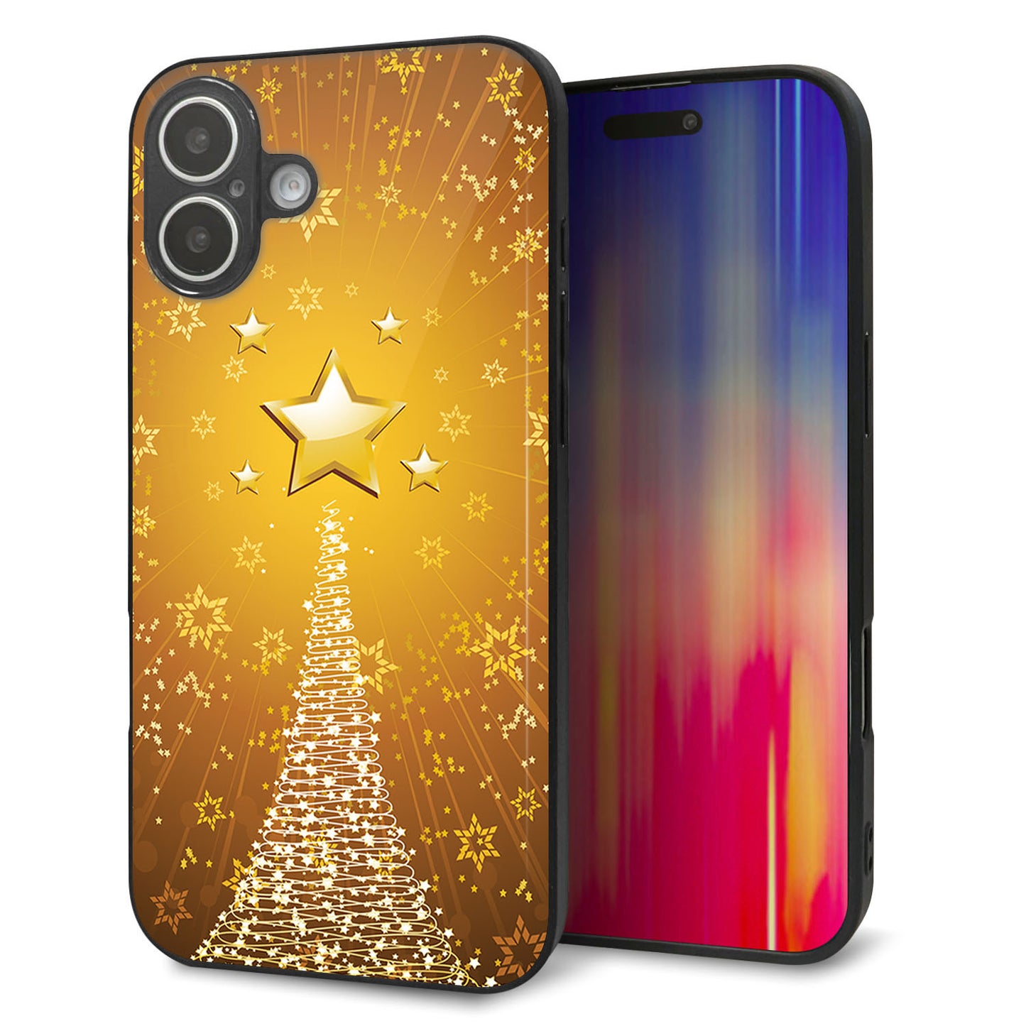 iPhone16 Plus 強化ガラス&TPUスマホケース ガラプリ【590 光の塔】