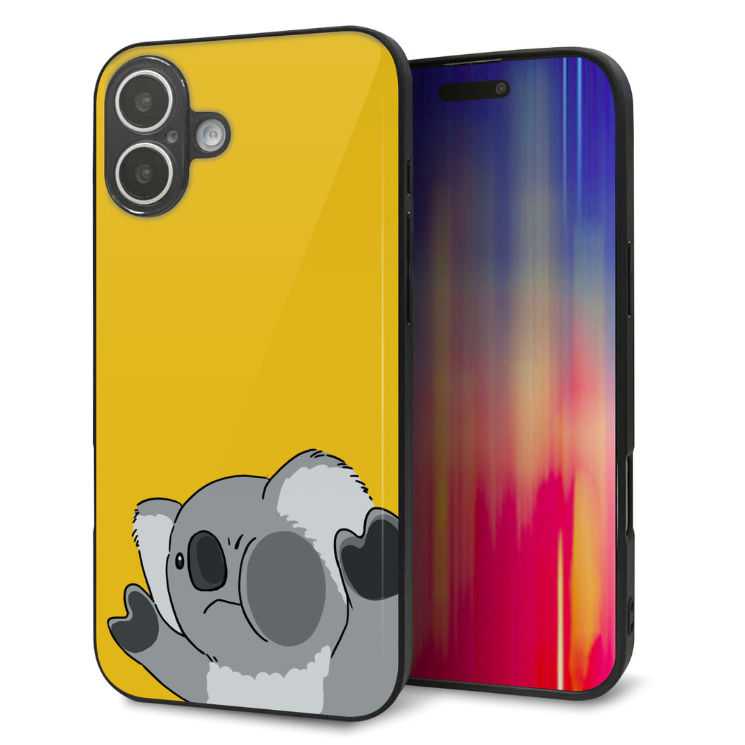 iPhone16 Plus 強化ガラス&TPUスマホケース ガラプリ【HA301 むぎゅっとコアラ】