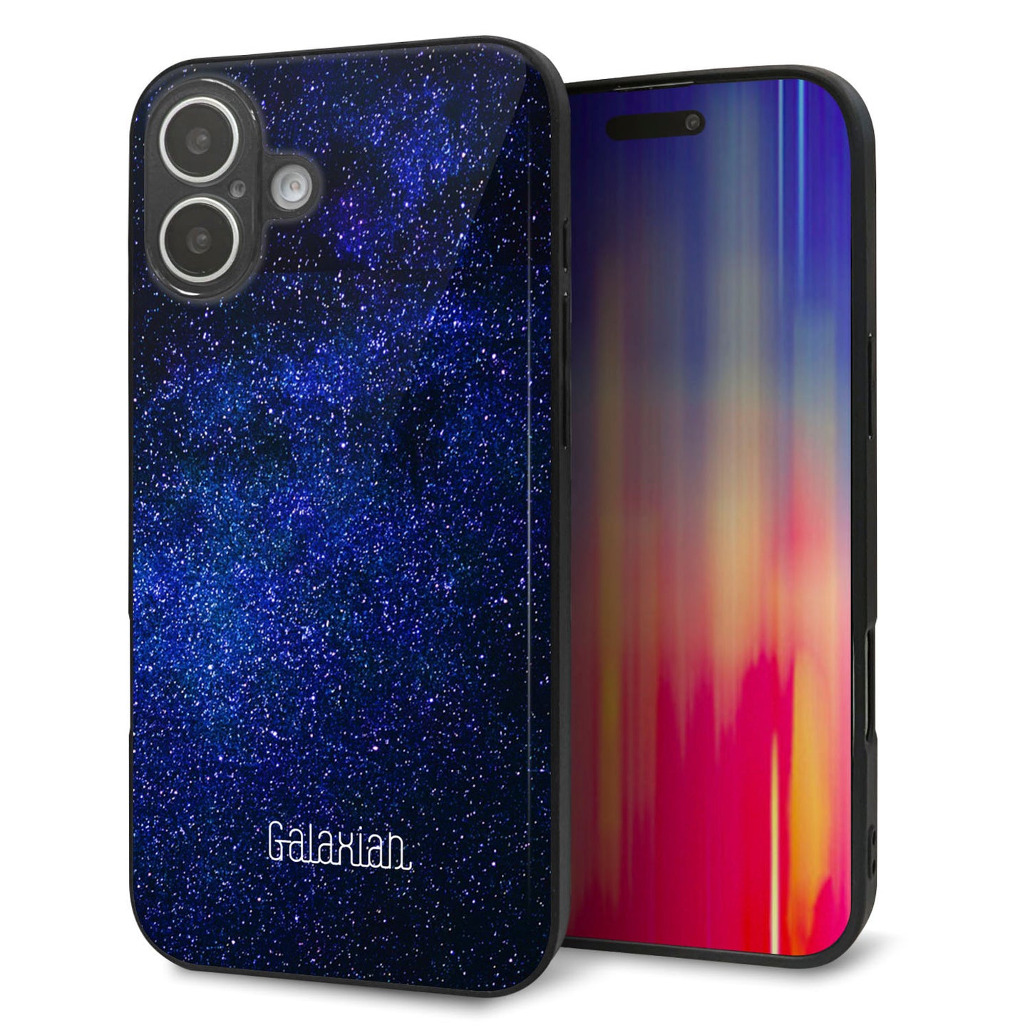 iPhone16 Plus 強化ガラス&TPUスマホケース ガラプリ【KM924 Galaxias Blue】