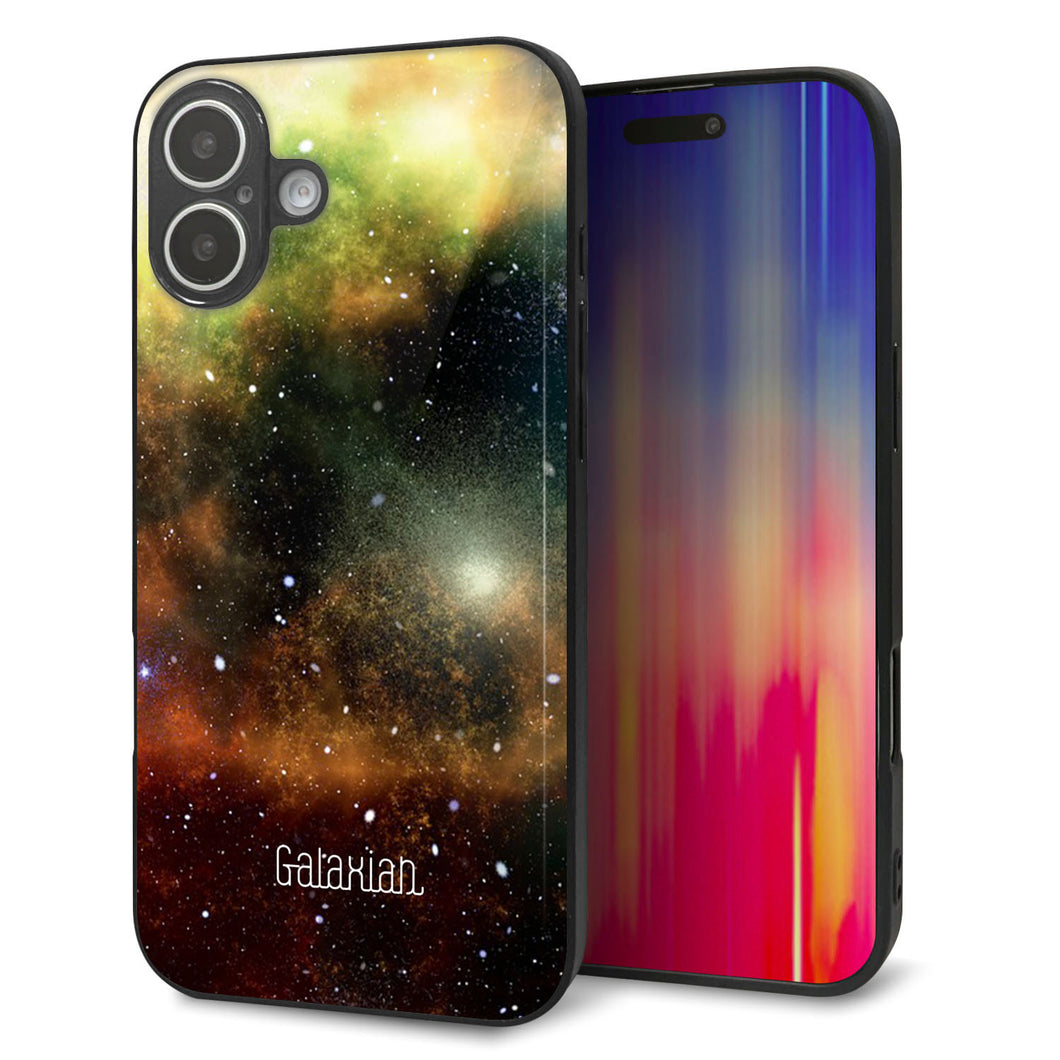 iPhone16 Plus 強化ガラス&TPUスマホケース ガラプリ【KM926 Galaxias Yellow】