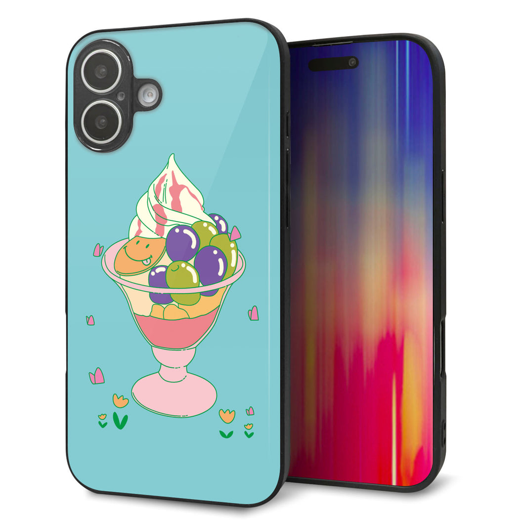 iPhone16 Plus 強化ガラス&TPUスマホケース ガラプリ【MA905 マスカットパフェ】