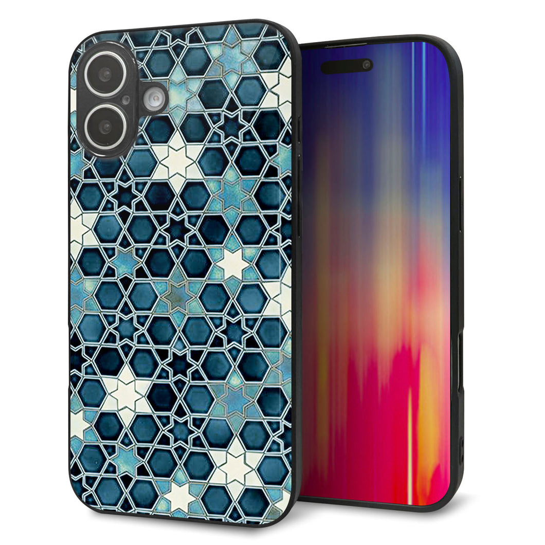 iPhone16 Plus 強化ガラス&TPUスマホケース ガラプリ【MA955 パターン柄 C】