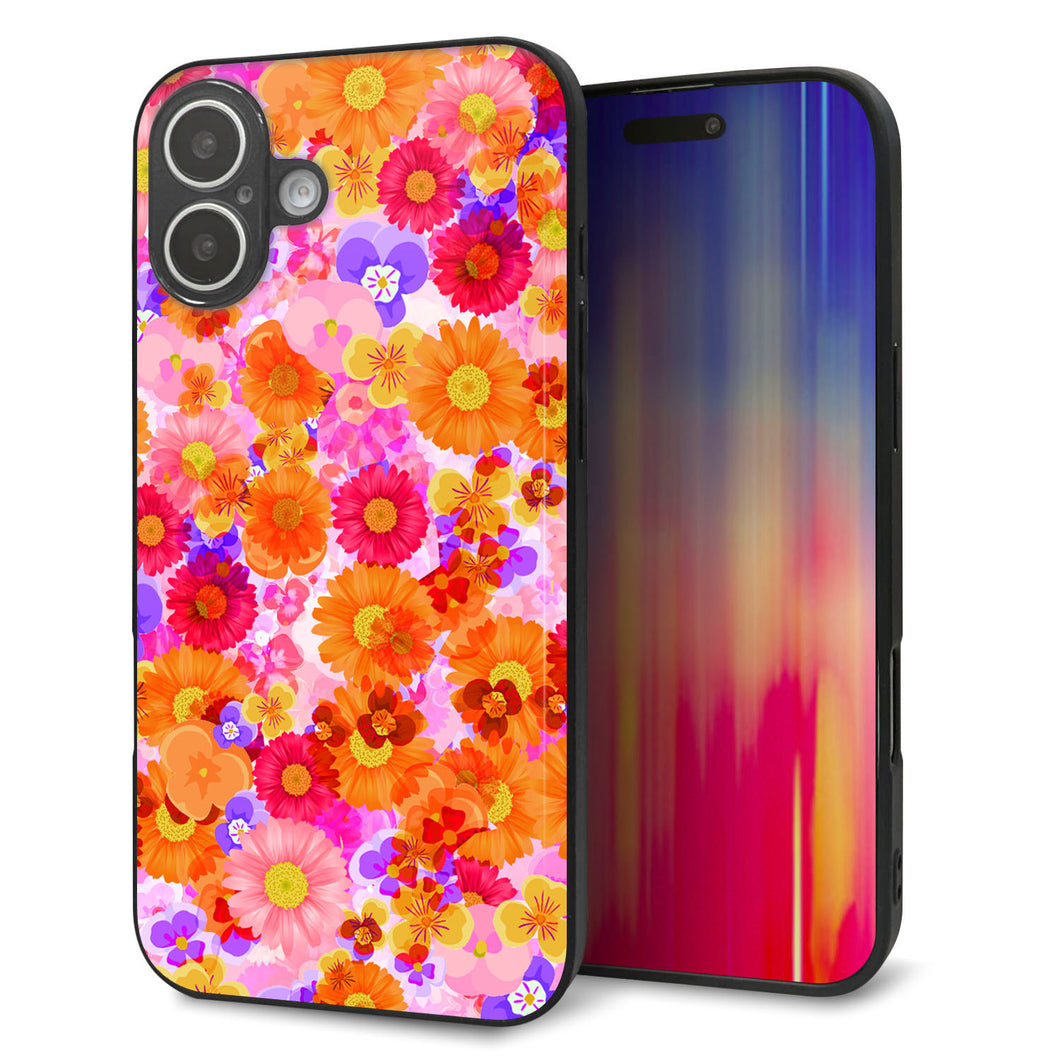 iPhone16 Plus 強化ガラス&TPUスマホケース ガラプリ【SC869 リバティプリント フルールドパルファン(ピンク)】