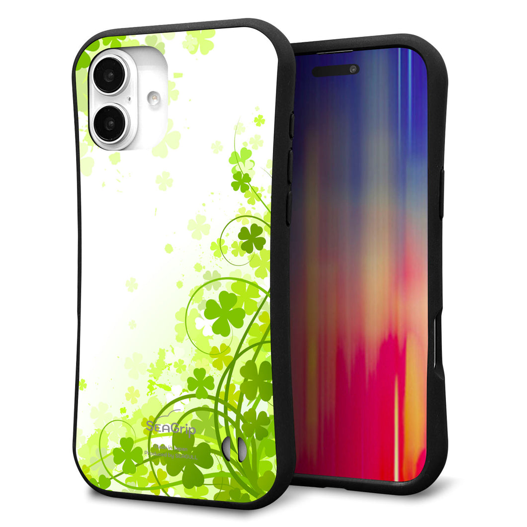 iPhone16 Plus スマホケース 「SEA Grip」 グリップケース Sライン 【565 四葉のクローバー】 UV印刷