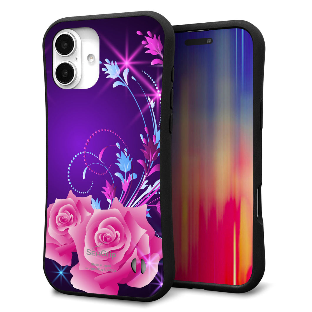 iPhone16 Plus スマホケース 「SEA Grip」 グリップケース Sライン 【1177 紫色の夜】 UV印刷