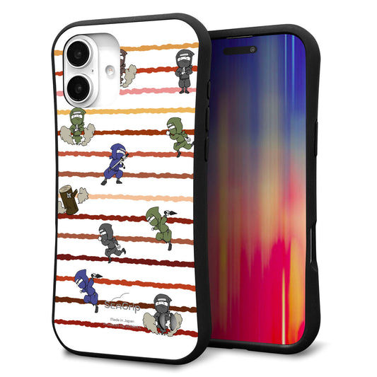 iPhone16 Plus スマホケース 「SEA Grip」 グリップケース Sライン 【HA131 ニンジャ ブンシン ユウヤケ 】 UV印刷