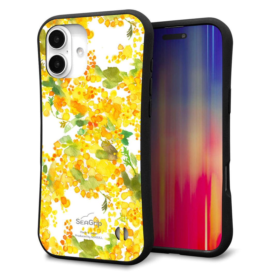 iPhone16 Plus スマホケース 「SEA Grip」 グリップケース Sライン 【MA870 ミモザ】 UV印刷