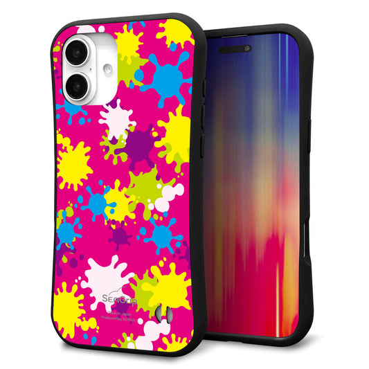 iPhone16 Plus スマホケース 「SEA Grip」 グリップケース Sライン 【MA876 ペイントピンク】 UV印刷