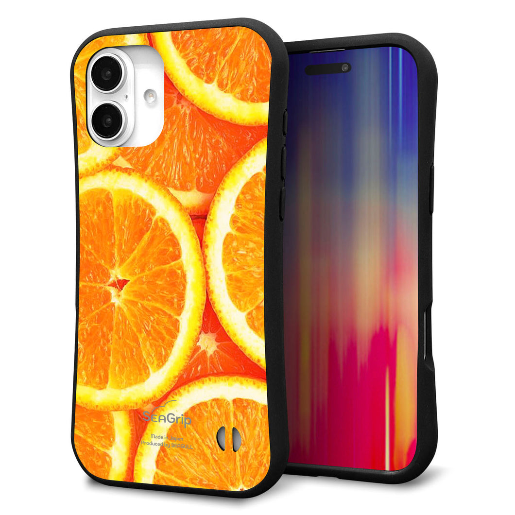 iPhone16 Plus スマホケース 「SEA Grip」 グリップケース Sライン 【MA882 オレンジ】 UV印刷