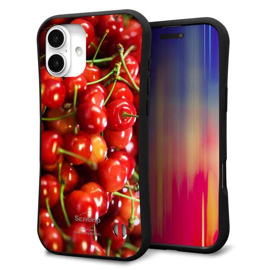iPhone16 Plus スマホケース 「SEA Grip」 グリップケース Sライン 【MA883 チェリー】 UV印刷