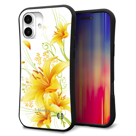 iPhone16 Plus スマホケース 「SEA Grip」 グリップケース Sライン 【SC852 ユリ(イエロー)】 UV印刷