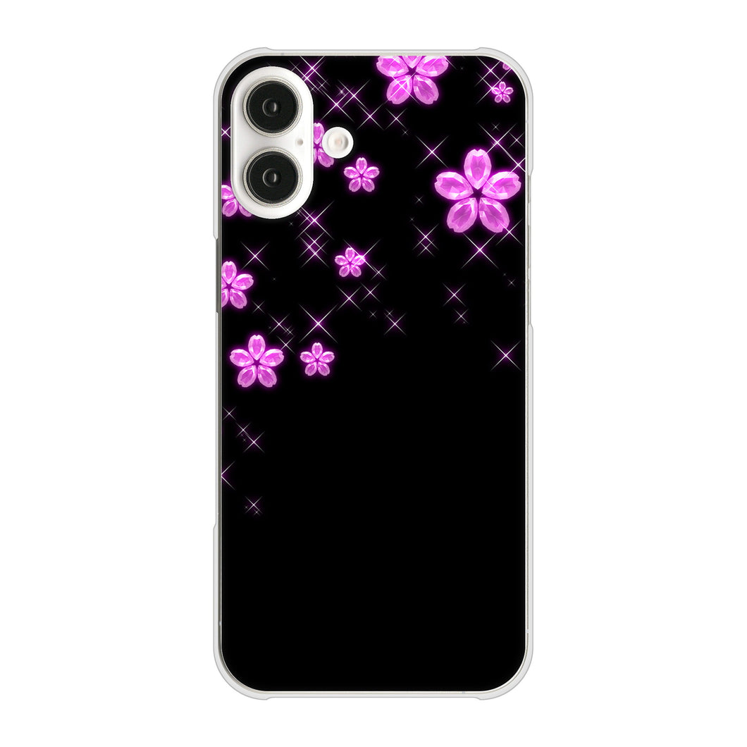 iPhone16 Plus 高画質仕上げ 背面印刷 ハードケース 【019 桜クリスタル】