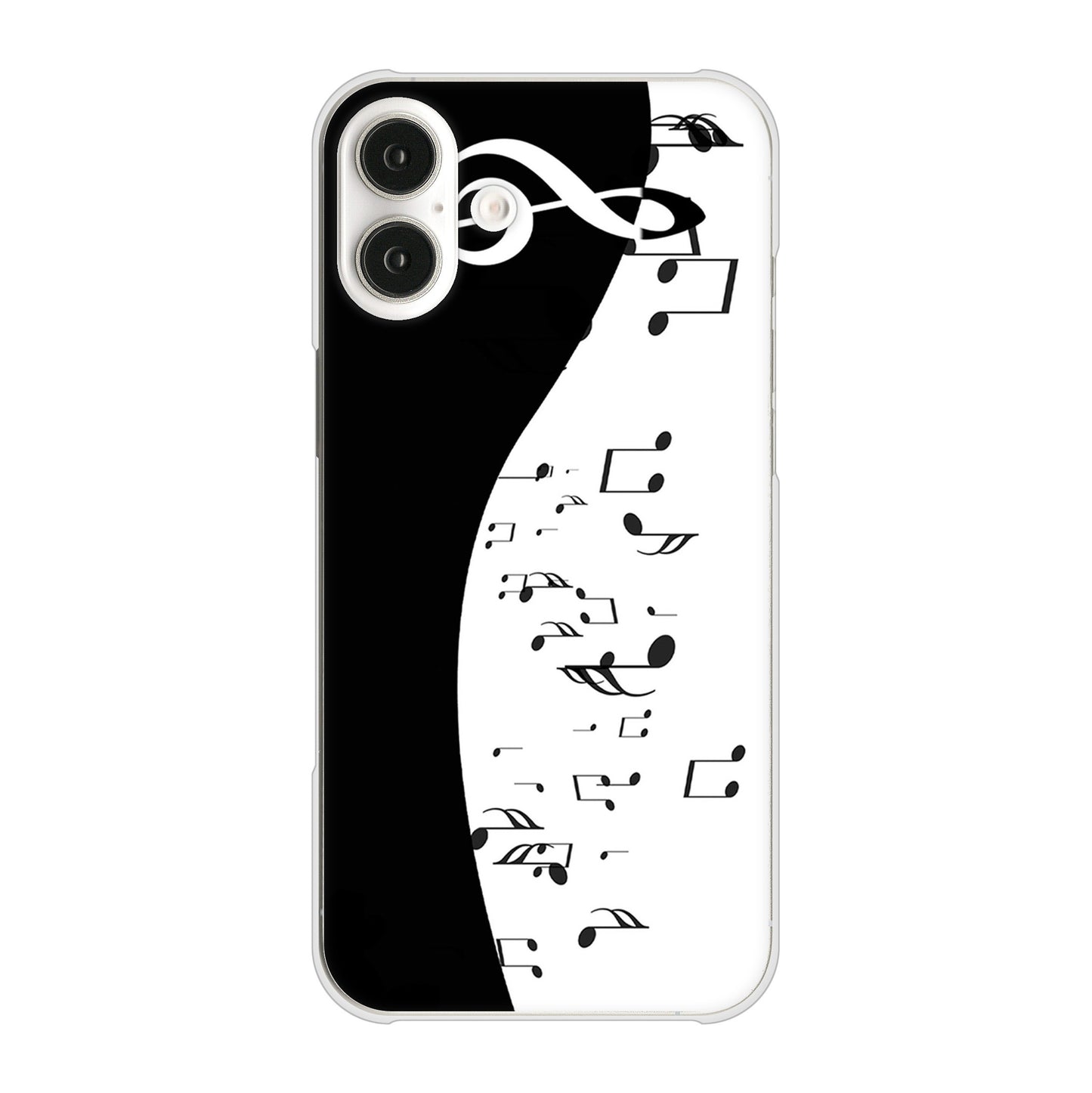 iPhone16 Plus 高画質仕上げ 背面印刷 ハードケース音符