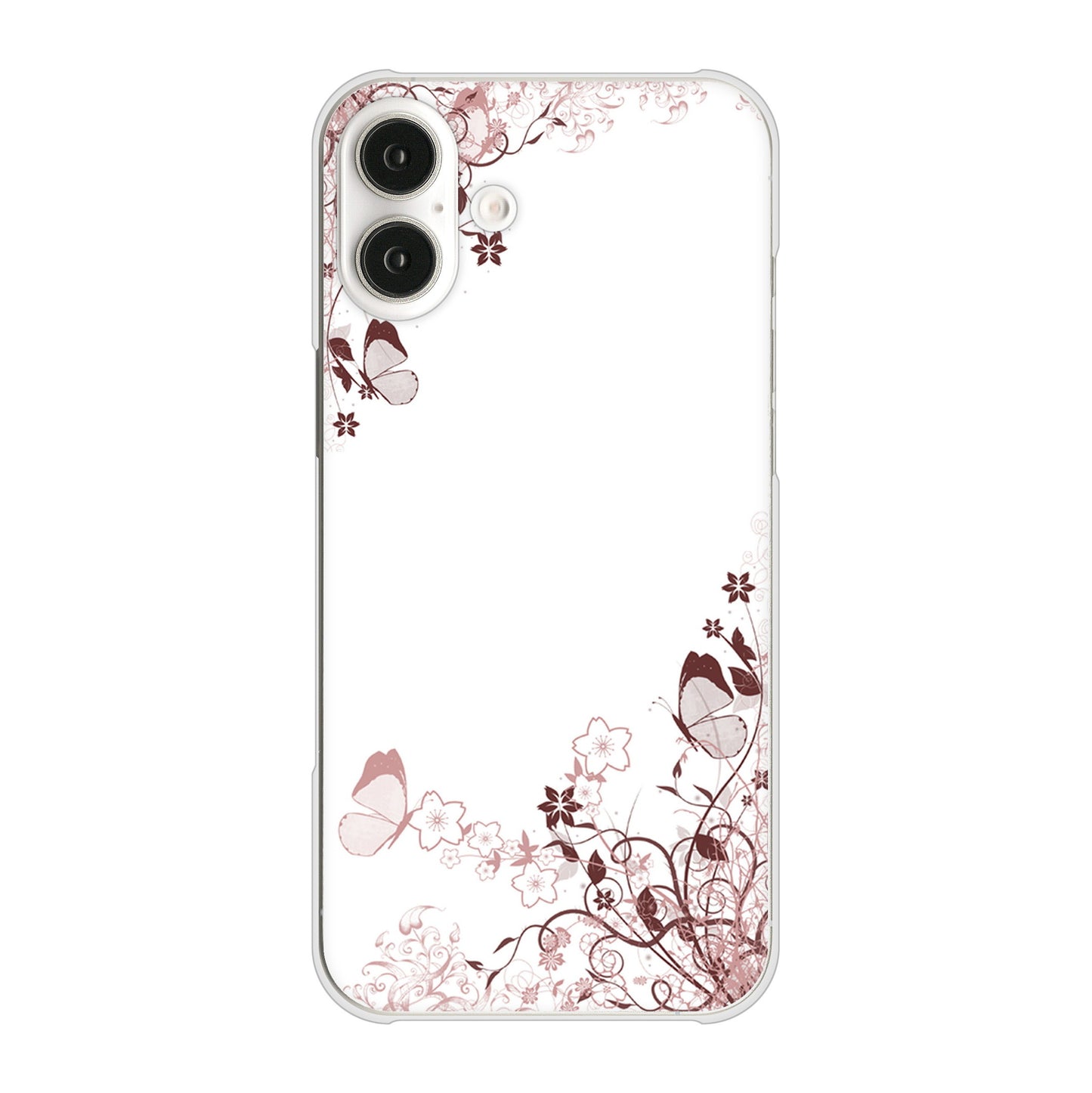 iPhone16 Plus 高画質仕上げ 背面印刷 ハードケースバタフライ