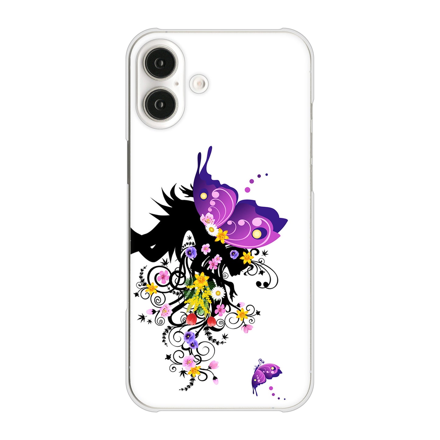 iPhone16 Plus 高画質仕上げ 背面印刷 ハードケースバタフライ