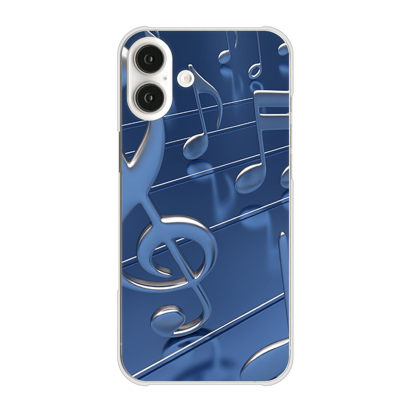 iPhone16 Plus 高画質仕上げ 背面印刷 ハードケース音符