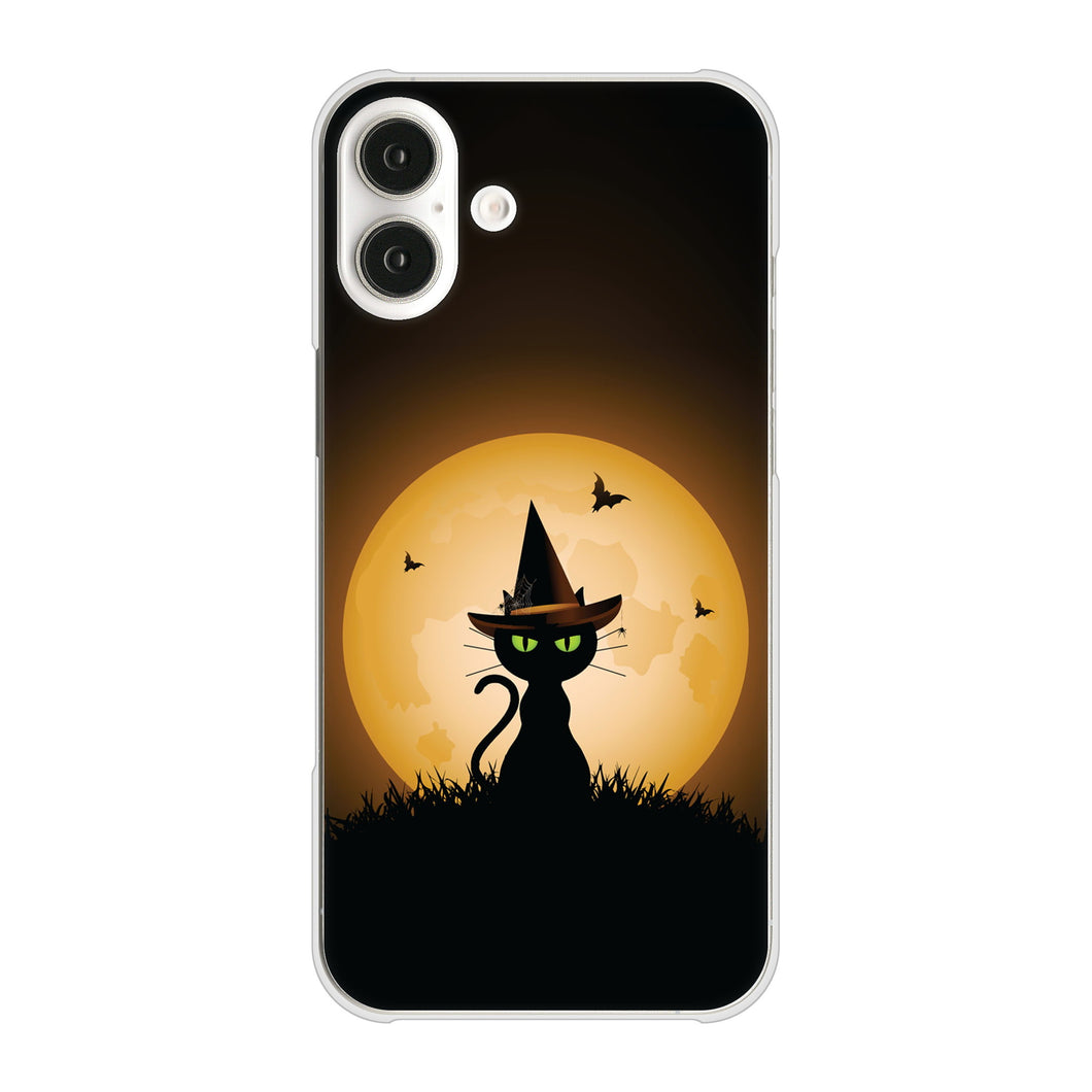 iPhone16 Plus 高画質仕上げ 背面印刷 ハードケース夜とネコ