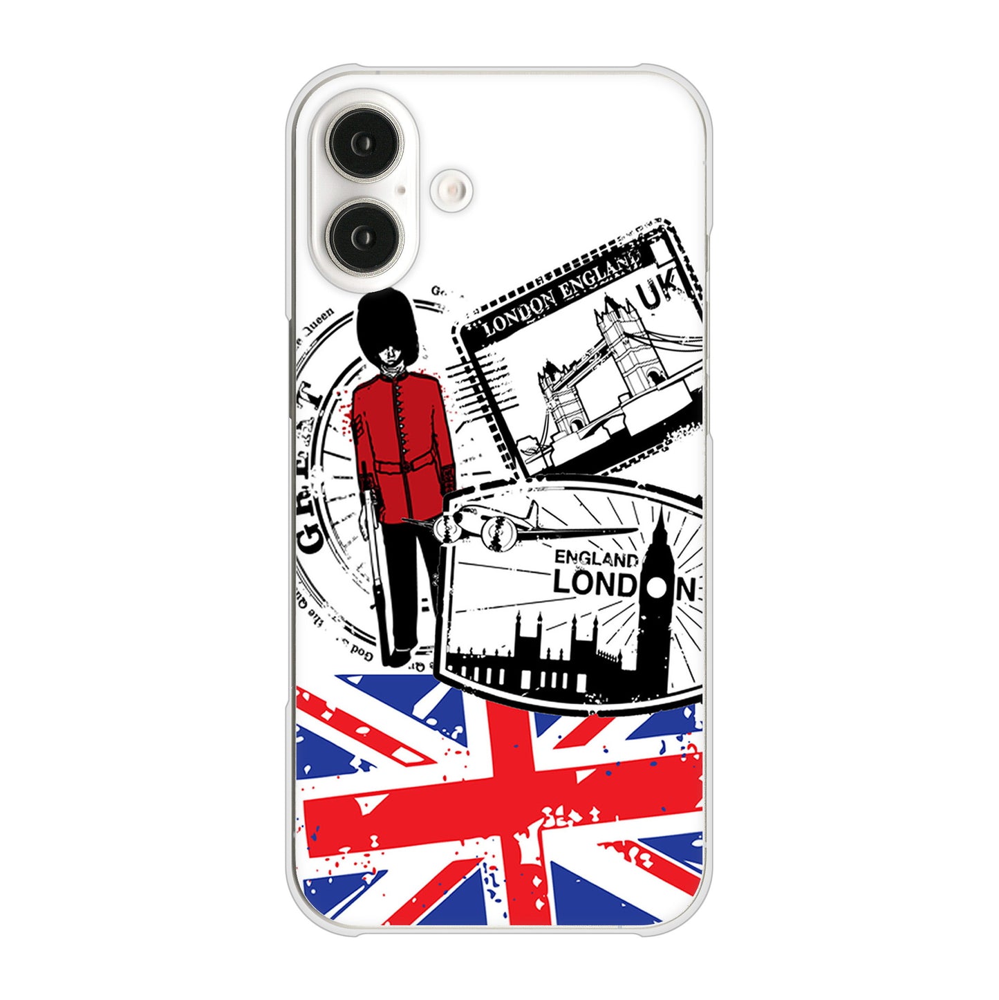 iPhone16 Plus 高画質仕上げ 背面印刷 ハードケースイギリスの風景