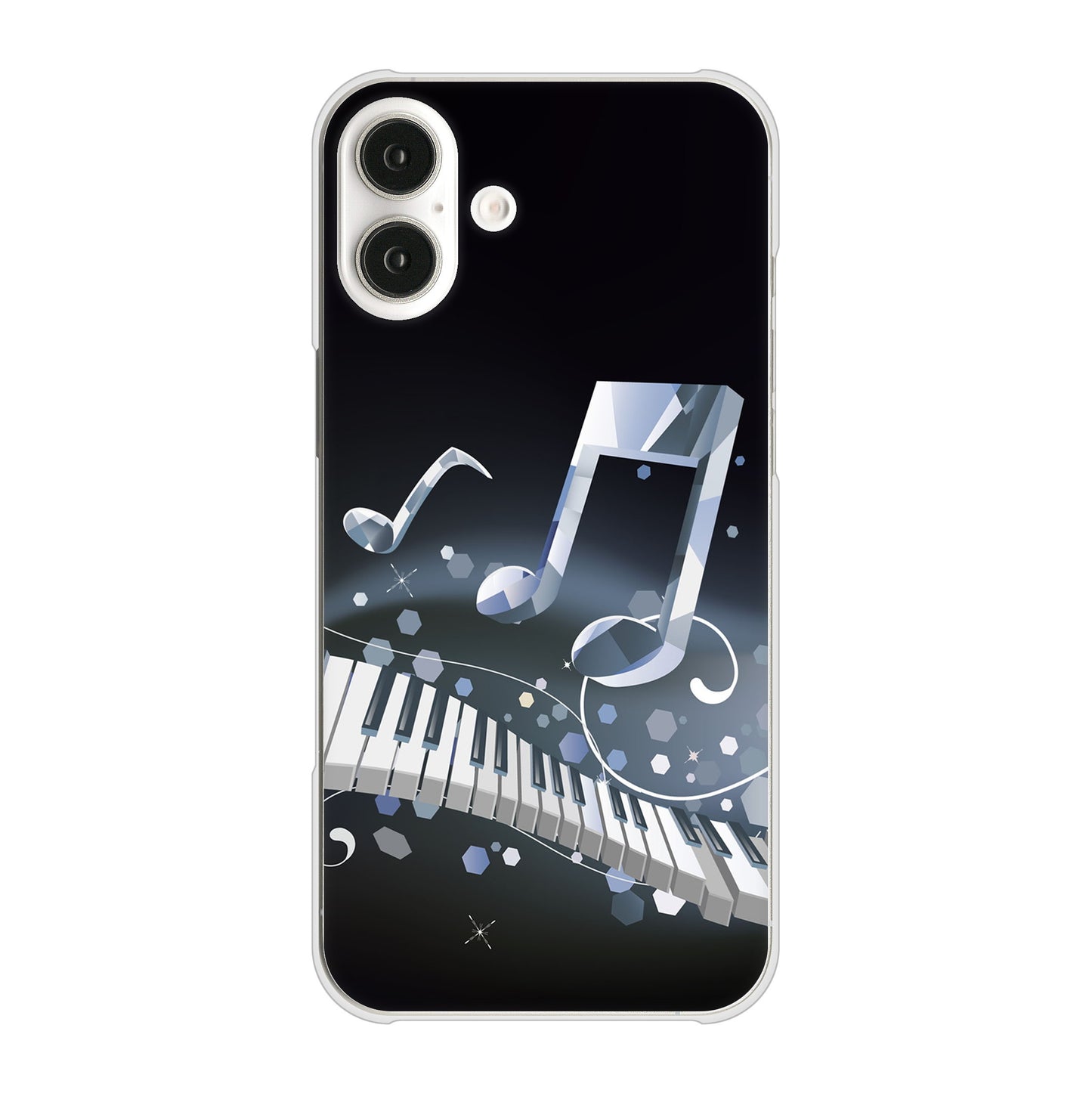 iPhone16 Plus 高画質仕上げ 背面印刷 ハードケース音符