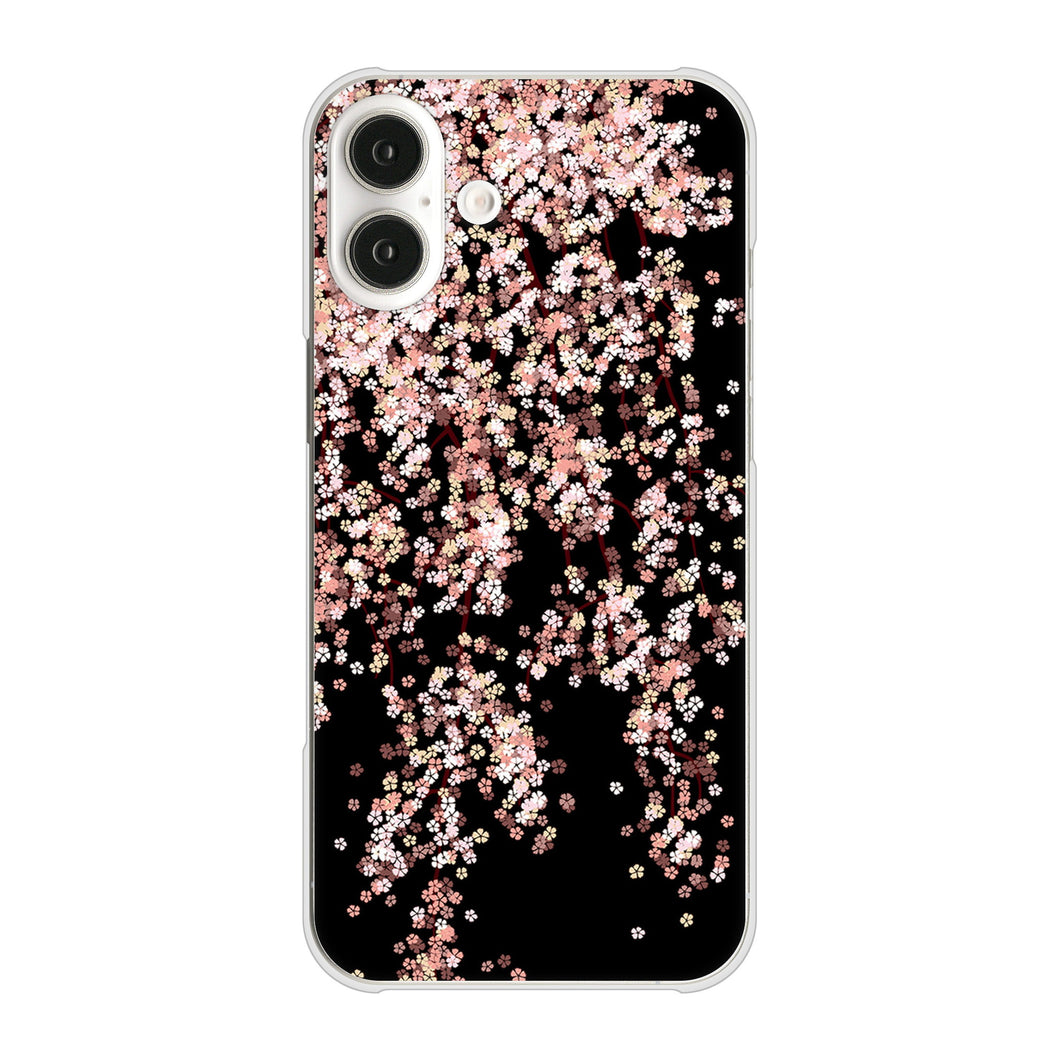 iPhone16 Plus 高画質仕上げ 背面印刷 ハードケース 【1244 しだれ桜】
