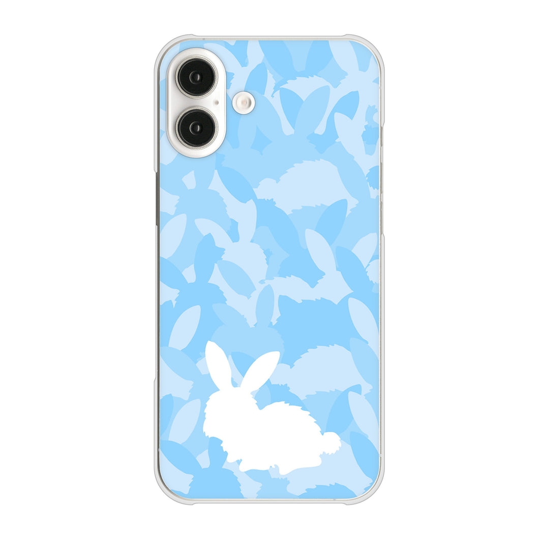 iPhone16 Plus 高画質仕上げ 背面印刷 ハードケースむかいあぐる うさぎ迷彩風