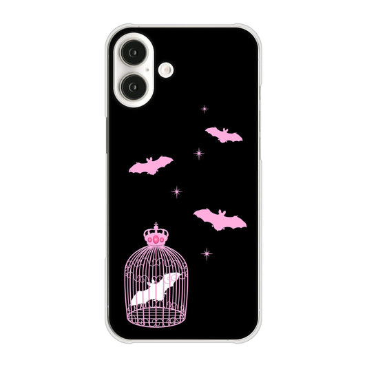iPhone 16 Plus むかいあぐる こうもりの王冠鳥かご ハードケース 背面印刷