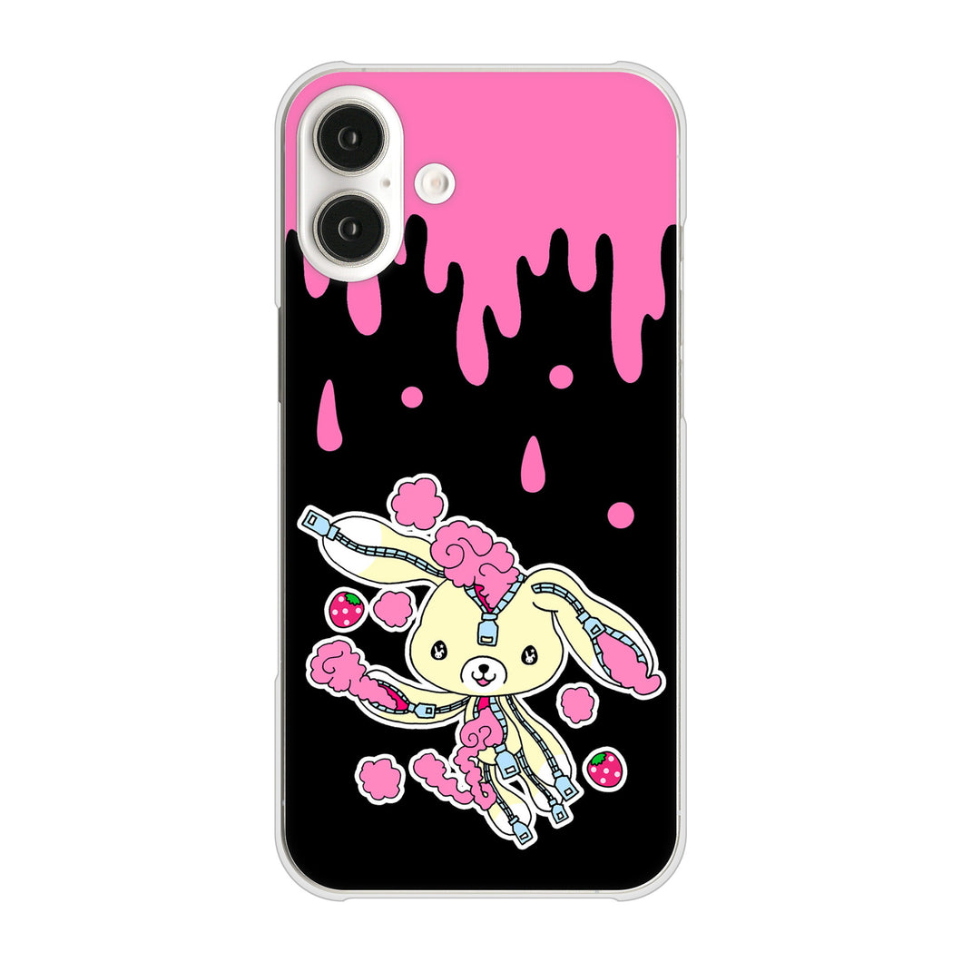 iPhone16 Plus 高画質仕上げ 背面印刷 ハードケースむかいあぐる ジッパーうさぎのジッピョン