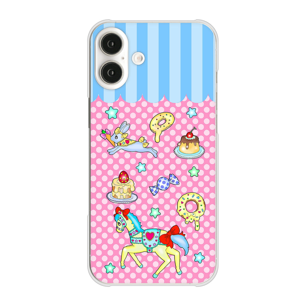 iPhone16 Plus 高画質仕上げ 背面印刷 ハードケースむかいあぐる メリーゴーランド