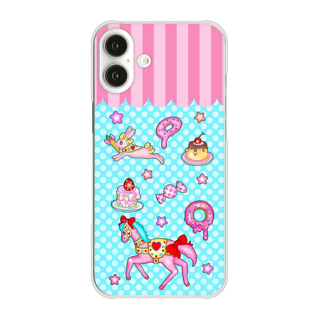 iPhone16 Plus 高画質仕上げ 背面印刷 ハードケースむかいあぐる メリーゴーランド