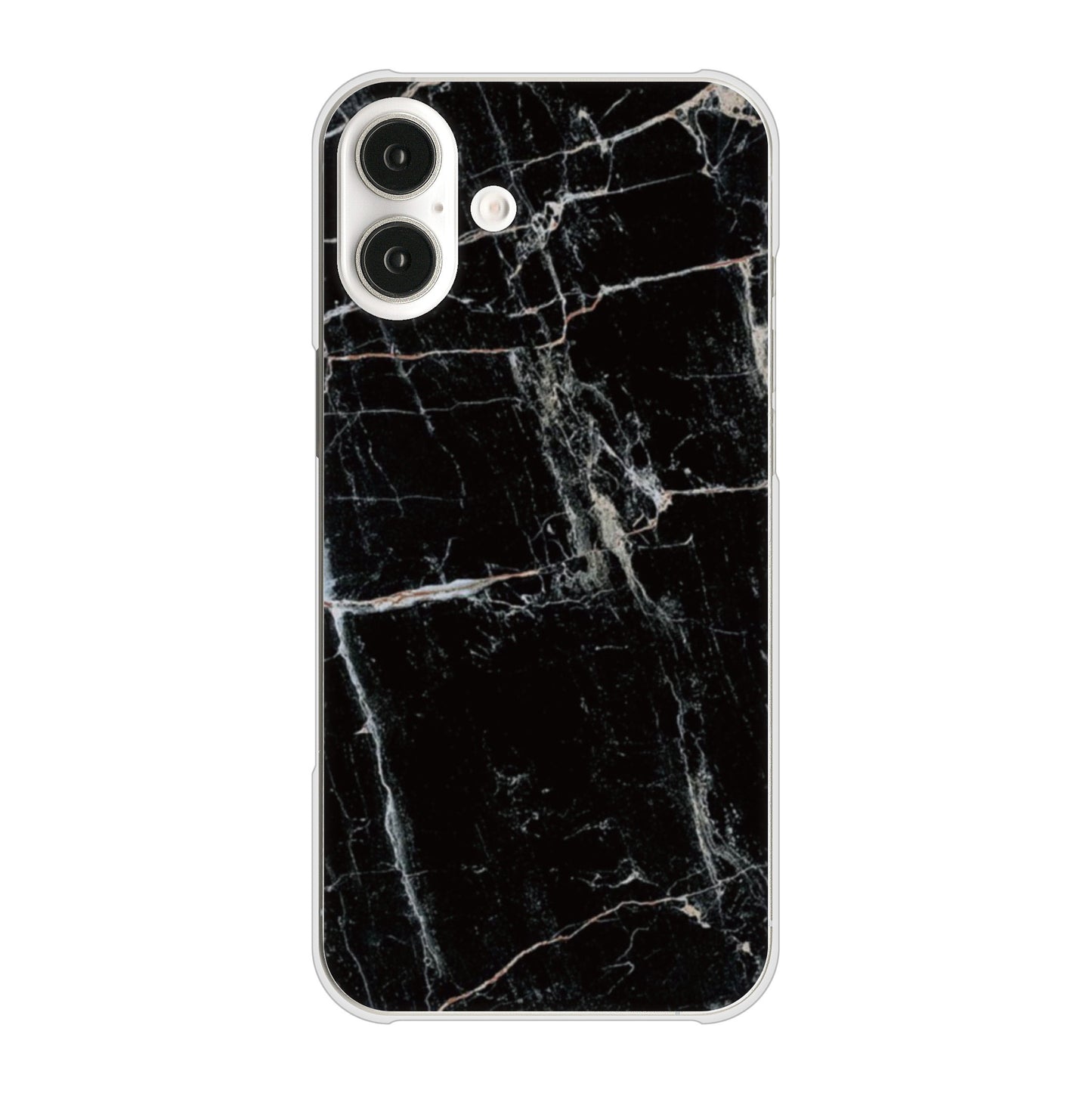 iPhone16 Plus 高画質仕上げ 背面印刷 ハードケース大理石BK