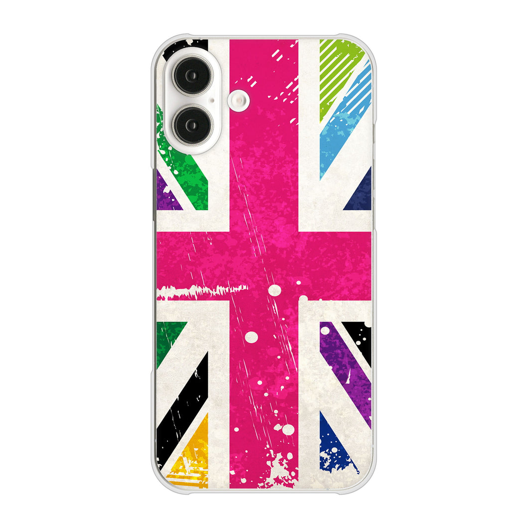 iPhone16 Plus 高画質仕上げ 背面印刷 ハードケースユニオンジャック