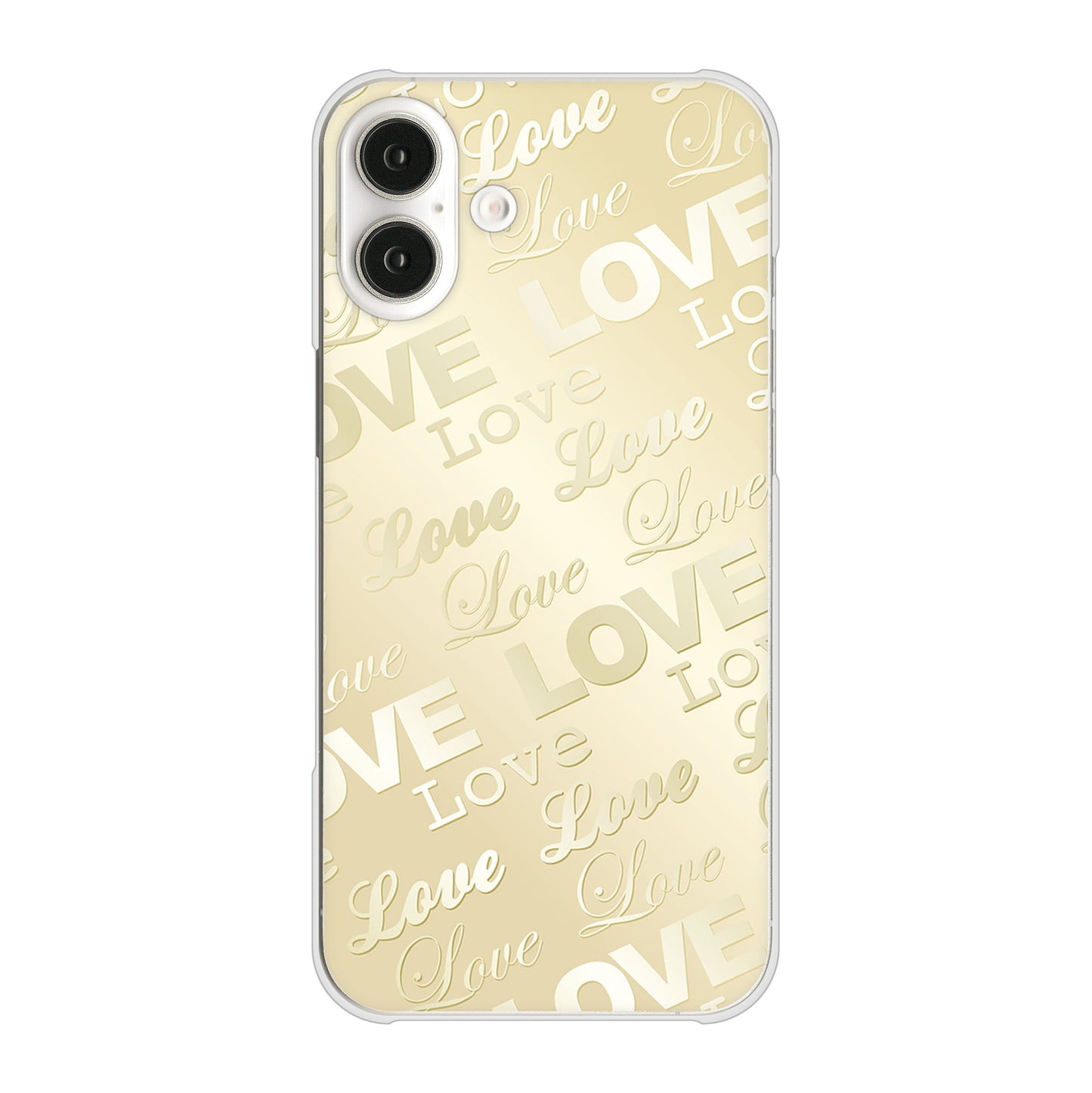 iPhone16 Plus 高画質仕上げ 背面印刷 ハードケースエンボス風LOVEリンク