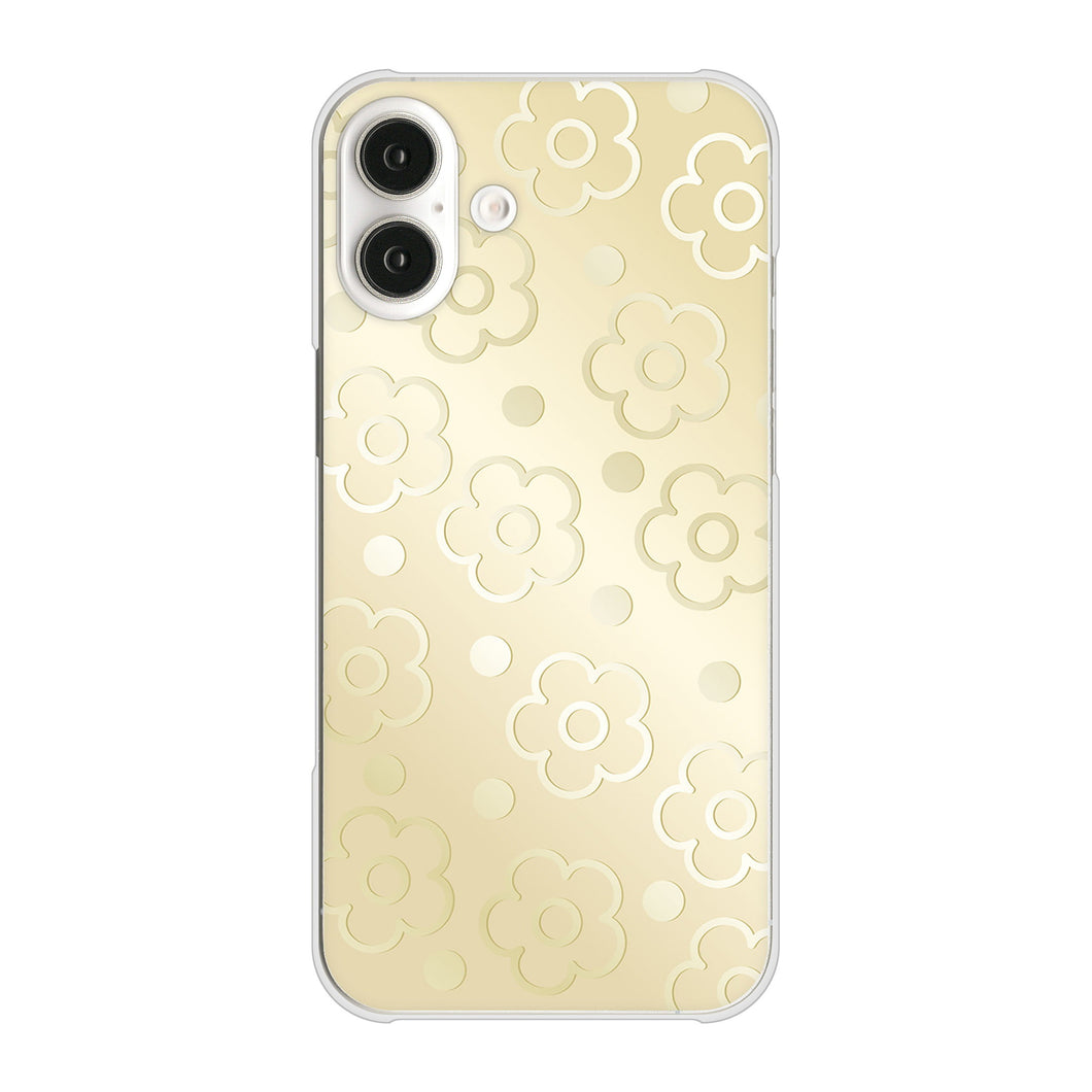 iPhone16 Plus 高画質仕上げ 背面印刷 ハードケースエンボス風デイジーシンプル