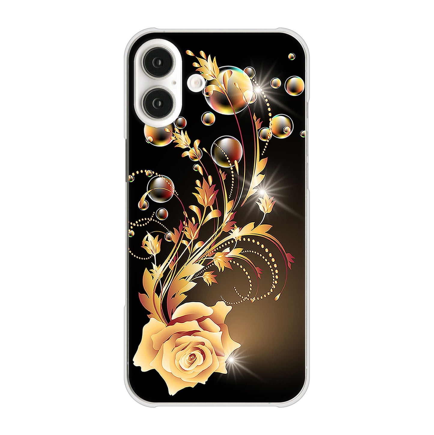 iPhone16 Plus 高画質仕上げ 背面印刷 ハードケースロマンチックなバラ