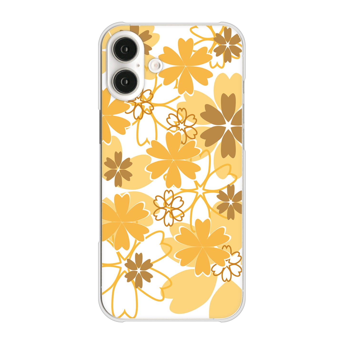 iPhone16 Plus 高画質仕上げ 背面印刷 ハードケース重なり合う花