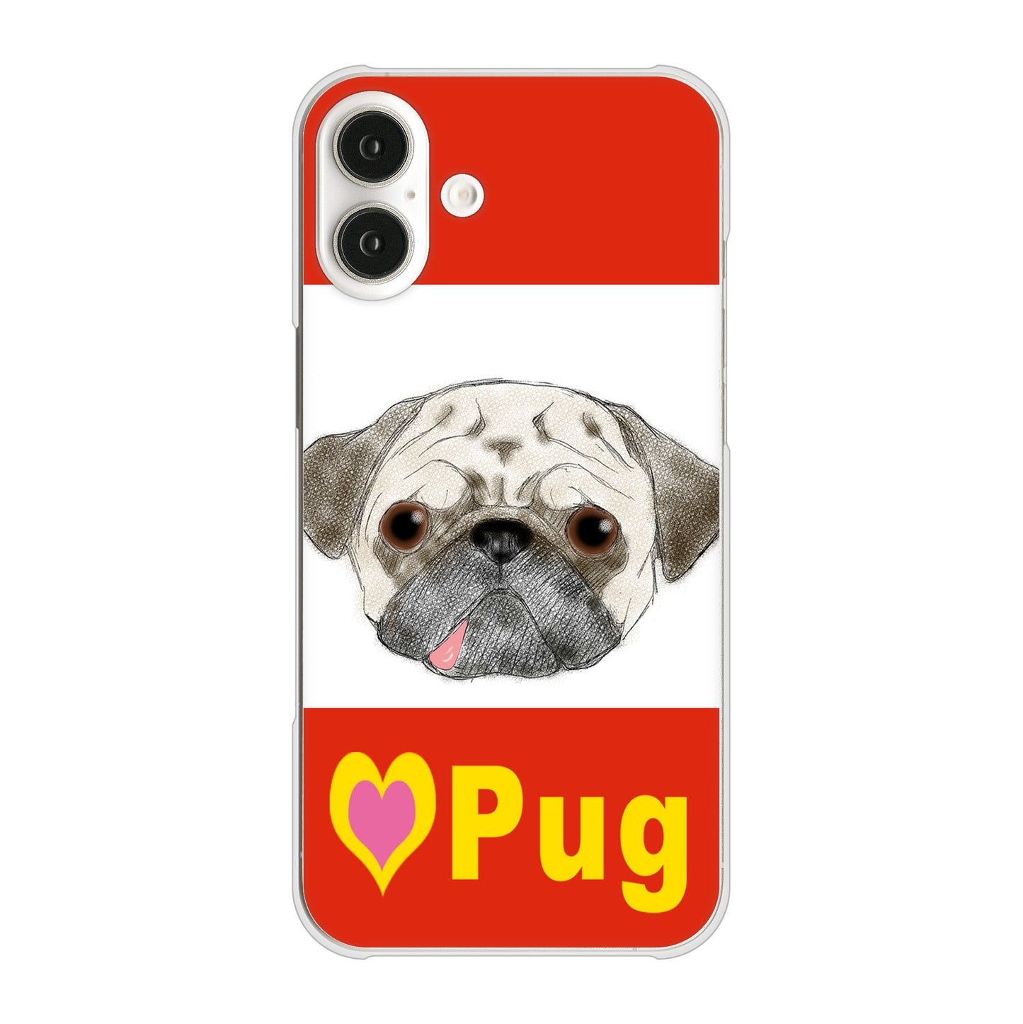 iPhone16 Plus 高画質仕上げ 背面印刷 ハードケースパグ