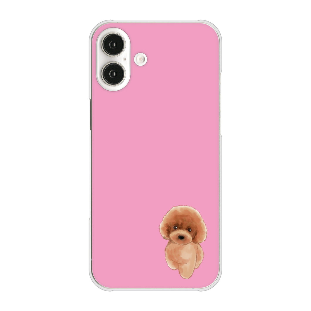 iPhone16 Plus 高画質仕上げ 背面印刷 ハードケーストイプードルレッド