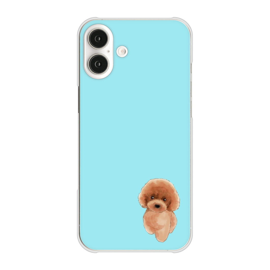 iPhone16 Plus 高画質仕上げ 背面印刷 ハードケーストイプードルレッド